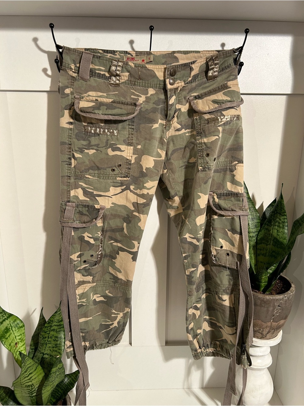 Camo Cargo Utility Pants - Army Green & Tan